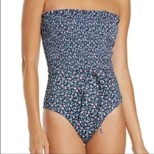 CHELSEA28 floral Smocked One-Piece Swimsuit